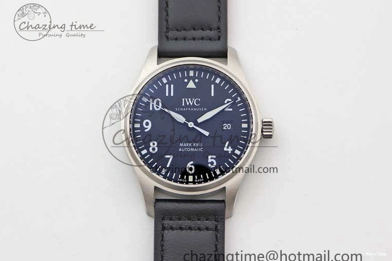 MIROTIME 0311 Vibrant Mark XVIII IW327001 SS M+F 1:1 Best Edition Black Dial on Black Leather Strap A 7055